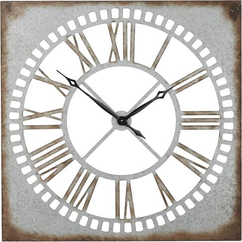 Deco 79 Metal Wall Clock with Distressing, 36" x 2" x 36", Gray in Saudi Arabia