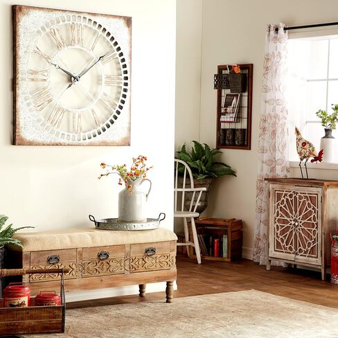 Deco 79 Metal Wall Clock with Distressing, 36" x 2" x 36", Gray in Saudi Arabia