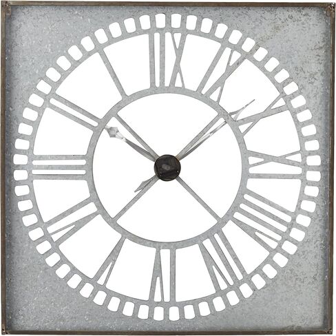 Deco 79 Metal Wall Clock with Distressing, 36" x 2" x 36", Gray in Saudi Arabia