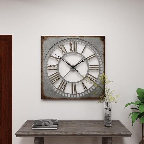 Deco 79 Metal Wall Clock with Distressing, 36" x 2" x 36", Gray in Saudi Arabia