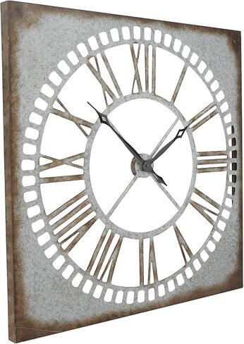 Deco 79 Metal Wall Clock with Distressing, 36" x 2" x 36", Gray in Saudi Arabia