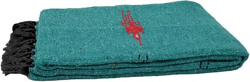 Open Road Goods Mint Green/Teal Thunderbird Heavyweight Yoga Blanket- Made for Yoga! Hand-Made Mexican Blanket (Acrylic Blend, XL) in Saudi Arabia
