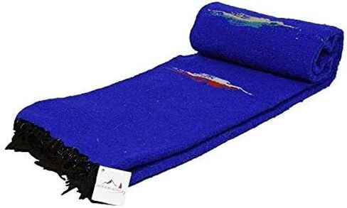 Open Road Goods Mint Green/Teal Thunderbird Heavyweight Yoga Blanket- Made for Yoga! Hand-Made Mexican Blanket (Acrylic Blend, XL) in Saudi Arabia