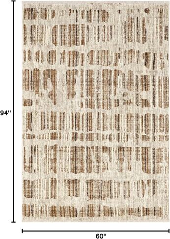 Rugs USA x Prabal Gurung Lafayette Abstract Striped Area Rug, 5x8, Beige in Saudi Arabia
