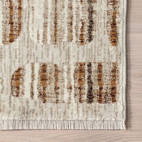 Rugs USA x Prabal Gurung Lafayette Abstract Striped Area Rug, 5x8, Beige in Saudi Arabia