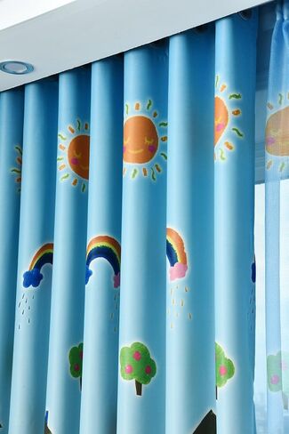 MYRU 1 Pair Dining Room Curtains,Kids Room Darkening Curtains,Room Decor for Childrens Bedroom Colorful Pencil (2 x 39x84 Inch) in Kuwait