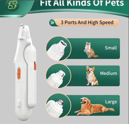 Dog Nail Grinder and Clipper with Quick Sensor- New 2 in 1 Pet Nail Trimmer for Dogs and Cats, Strong and Quiet Low Vibration Electric Nail Grinder Rechargeable Small Medium Large Breed in Saudi Arabia