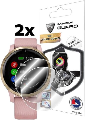 واقي شاشة IPG للساعة الذكية Garmin vívoactive 4 (وحدتان) طبقة شفافة فائقة الدقة غير مرئية مضادة للخدش - ناعمة/شفاء ذاتي/خالية من الفقاعات in Kuwait