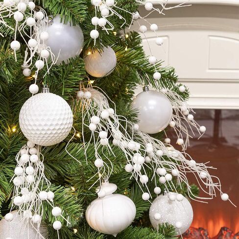 KI Store White Christmas Tree Picks Sprays Set of 20 Glittered Twigs Decor for Christmas Tree Decoration Wreath Garland Floral Arrangement in Saudi Arabia