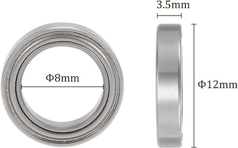 5pcs SMR128ZZ Deep Groove Ball Bearings - [8mm x 12mm x 3.5mm] Stainless Steel Balls for Motors Machine Tool Gearboxes Bearing Use, Double Shielded ABEC1 in Saudi Arabia