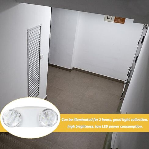 ضوء طوارئ LED، مصابيح طوارئ تجارية قابلة للتعديل برأسين، تركيبات إضاءة خروج سلكية، مقبس 200 لومن في لمبة LED لحالات الطوارئ في المنزل والأعمال in Kuwait