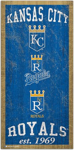Fan Creations MLB Kansas City Royals Unisex KC Royals Heritage Sign, Team Color, 6 x 12 in Saudi Arabia