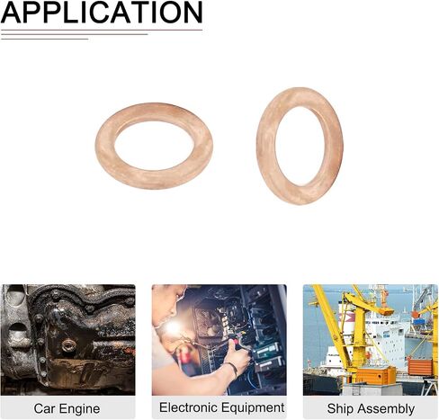 24mmx30mmx1.5mm(IDxODxT) Flat Copper Sealing Washers - 10Pack - Good for Industrial Machinery M24 Screws - Copper Flat Ring Gasket in Kuwait