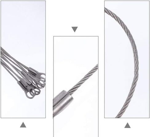 GSHLLO 10 Pcs Stainless Steel Hanging Rope Safety Cable Lock Chain Security Wire Rope Light Lamp Billboard Metal Wire Tether Lanyard Kit in Saudi Arabia