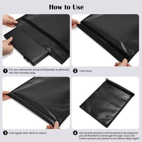 Faraday Bags (20 x 15in), Faraday Bag EMP Proof, Faraday Cage for Laptops & Phones & Tablets, Faraday Cage for Anti-Theft Anti-Tracking, Fireproof & Waterproof RFID Signal Blocker Pouch in Saudi Arabia