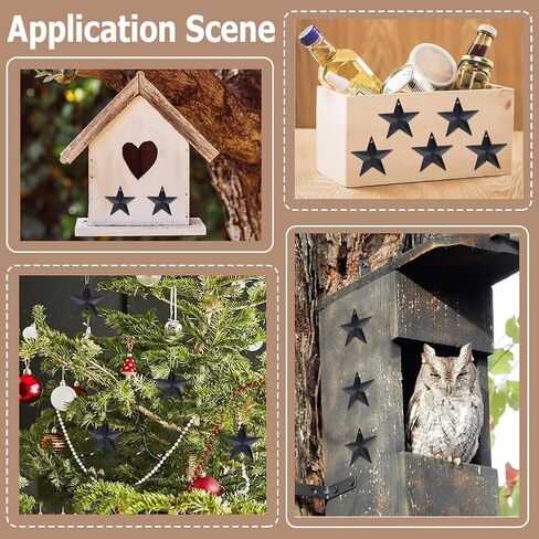 GORGECRAFT 30PCS 1.6" Black Metal Star Decor Barn Star with Hole Iron Vintage Wall Arts Hanging Wall Decors for Crafts House Christmas Independence Day Indoor Outdoor DIY Handmade Accent in Saudi Arabia