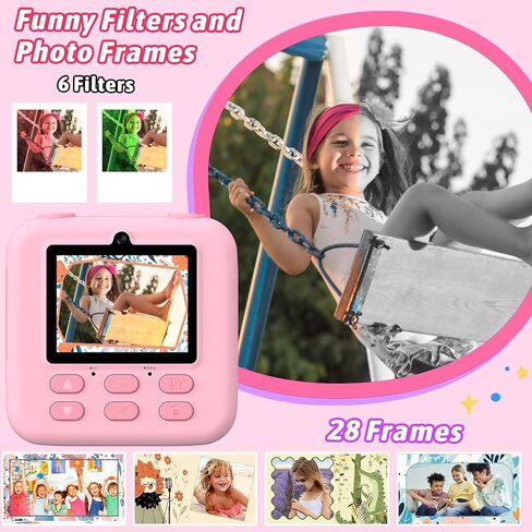 Upgrade Kids Camera Instant Print for Boys and Girls, 1080P HD Dual-Lens Selfie Digital Camera with Print Paper & 32G Card, Christmas Birthday Gifts Toys for Toddler and Teenagers Age 3-16 Years Old in Saudi Arabia