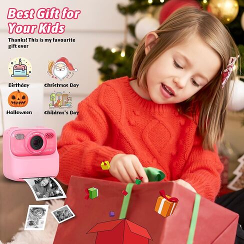 Upgrade Kids Camera Instant Print for Boys and Girls, 1080P HD Dual-Lens Selfie Digital Camera with Print Paper & 32G Card, Christmas Birthday Gifts Toys for Toddler and Teenagers Age 3-16 Years Old in Saudi Arabia