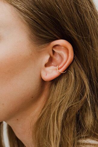 Rose Gold Smooth Thick 16 Gauge Ear Cuff - For Pierced or Non Pierced - Pink Gold Ear Wrap Piercing Smooth Design 14K Rose Gold Filled 16g 10MM in Saudi Arabia