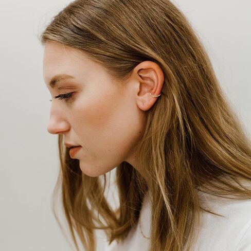 Rose Gold Smooth Thick 16 Gauge Ear Cuff - For Pierced or Non Pierced - Pink Gold Ear Wrap Piercing Smooth Design 14K Rose Gold Filled 16g 10MM in Saudi Arabia