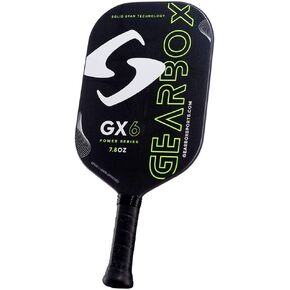 Gearbox GX6 Power 7.8oz 3-5/8in Carbon Fiber Neon Yellow Pickleball Paddle