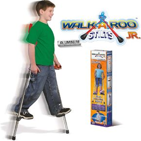 Geospace Original Walkaroo JR. Aluminum Lightweight Stilts with Ergonomic Design for Kids Outdoor/Indoor Active Play and Exercise (110 Lbs Max Weight)