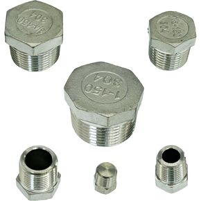 304 Stainless Steel Hex Thread Pipe Plug Fitting,3/4" NPT hexagonal external thread Oil Drain Plug Fitting, (3/4"-2Pack)