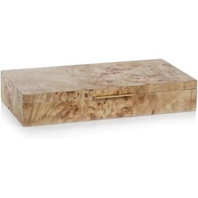 Zodax Deluxe Lined Burl Wood Veneer Box (Small)