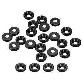 uxcell 20 Pcs M6 Finishing Countersunk Washers, Aluminum Alloy Screw Gaskets, Cup Head Washer Gasket for Mechanical Accessories Parts, Dark Blue