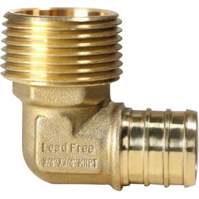 2 Pcs XFITTING Barb Crimp 3/4 Inch Pex X 3/4 Inch Male Threaded Elbow, 3/4 Inch Pex Male Elbow