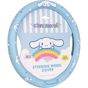 Hello Kitty Steering Wheel Cover, Official Sanrio Car Steering Wheel Cover with Universal Size 14.5-15.5, Cute Red Steering Wheel Cover for Women, Hello Kitty Car Accessories (Hello Kitty Red)
