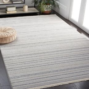 SAFAVIEH Whisper Collection Runner Rug - 8' Runner, Light Grey & Ivory, Modern Design, Ideal for High Traffic Areas in Hallway, Bathroom & Kitchen (WHS588F-28)