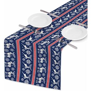 HOSNYE Table Runner Polka Dots,Brush Strokes Dots,Cotton Linen Table Runner Decoration for Kitchen Family Dinner Table Holiday Party Farmhouse Style 13 x 72 Inch