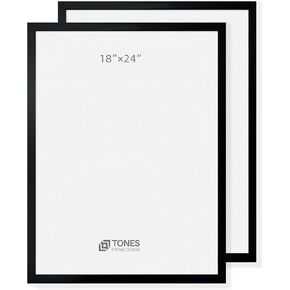 مجموعة إطارات صور مقاس 11 × 17 مكونة من 4 قطع، إطار صورة أسود مقاس 11 × 17 مع زجاج شبكي، إطار ملصق لعرض التثبيت على الحائط رأسيًا أو أفقيًا in Kuwait