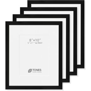11x17 Picture Frame Set of 4, 11x17 Black Photo Frame with Plexiglass, Poster Frame for Vertical or Horizontal Wall Mounting Display