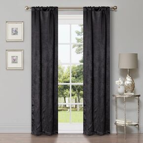 Superior Blackout Curtains, Window Accents, Sun Blocking, Living Room, Bedroom Darkening, Modern Geometric Waves, Grommet Header, Waverly Collection, Set of 2 Panels, 52" x 63", Navy Blue