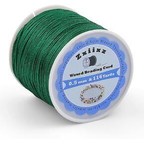 0.5mm Bracelet String, 116Yards Beading Thread String for Bracelet Beads, Waxed Cord for Bracelet Making, Waxed Polyester Cord, Friendship Bracelet String for Bracelet Making Necklace Jewelry