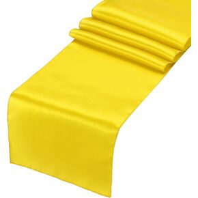 uxcell 6 Pcs Green Satin Table Runner 12" x 108" Romantic Silk Table Runner Smooth Fabric Table Runner Decorations for Wedding Dining Birthday Party (9ft)