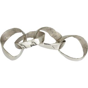 The Novogratz Aluminum Metal Chain Decorative Sculpture Home Decor Statue, Accent Figurine 20" x 8" x 4", Silver