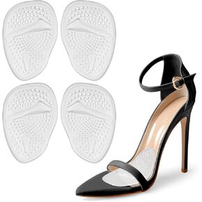 High Heels Pads, Metatarsal Pads Women, Anti Slip and Pain Resistant Forefoot Pad for Women's High Heels (2 Pairs Foot Pads)(Clear)
