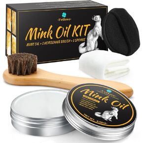 Feilove 4- in-1 Mink Oil Leather Conditioner and Cleaner 3.5 oz - Premium Waterproof Formula for Boots and Shoes