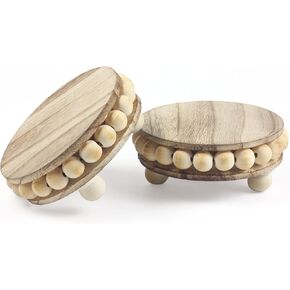 Wood Riser,3 Pack Risers for Decor,Home Décor Accents Risers ,Display Stands Apply to Home Decor，Room Decor ,Farmhouse Deocr(Brown, 4 Inches)