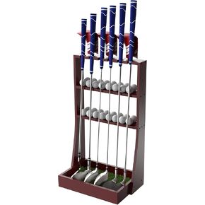 Golf Club Holder, Golf Putter Stand with 36 Balls Tray Storage & 6 Clubs & 3 Golf Head Covers, Golf Club Stand Display Rack for Home Indoor Outdoor Office, Golf Club Organizer for Club Simulator