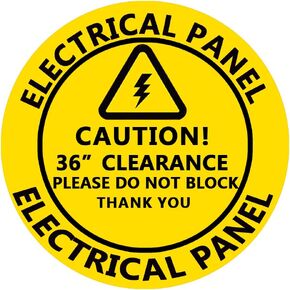 8 Inch Do Not Block Electrical Panel Decal,Caution Keep Area in Front of Electrical Panel Clear for 36 INCHES Sign for Business,Warehouse,Shop Area,15 Pcs Per Pack