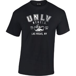 UNLV Rebels 100% Pre-Shrunk College Short Sleeve, Black, Large