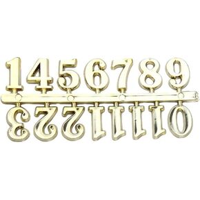 1 Set Gold Clock Numerals Kit Clock Parts Digital Clock Numbers Roman Numerals Arabic Number for Replacement Repairing Clock, Clock Movements (Arabic Numerals)
