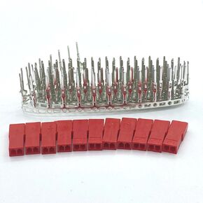 300PCS 2.54MM 2 Pin Female and Male Red Plug Housing Crimp Pin Terminal Connector Assortment Kit Compatible with JST SYP