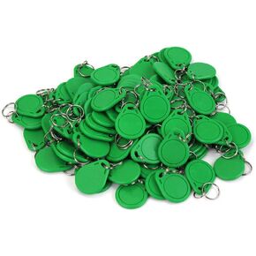 (Pack of 100) Waterproof ABS 13.56MHz ISO14443A MF Classic 1K NFC RFID Token,RFID Keyfob,RFID Tag (Green)