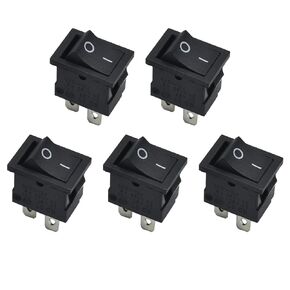 5pcs Mini Rocker Switches, Snap-in DPST Rocker Switch Toggle Power ON-Off Switch, On-Off Toggle, 6A 250V AC 10A 125V AC