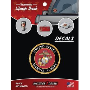 United States Marine Corps Flag Vinyl Vehicle Decals- Large 4" x 6.5" Flag Vinyl Sticker Bumper Stickers - USMC Flag Sticker for Trucks - Window Stickers for Trucks